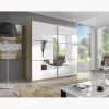 HM - Kleerkast Beta - Schuifdeuren - Wit/Spiegel - 180x210x61cm | Belga Meubelen Outlet