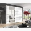 HM - Kleerkast Beta Gloss - 2 schuifdeuren - Eik/Wit - 200x210x61cm | Belga Meubelen Online