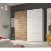 HM - Kleerkast Galaxy- 2 Schuifdeuren - Eik/Wit - 220x210x61cm | Belga Meubelen Discount