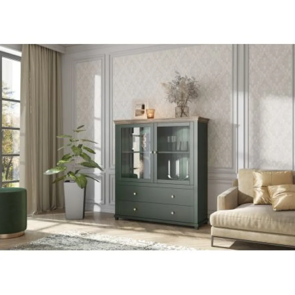 hm__vitrine_wysoka__groen_0.webp HM - Vitrine Wysoka - Groen - 126x183x42cm | Belga Meubelen Hot