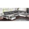 Hoeksalon Eternity - Rechts - Kunstleder/Stof - Grijs/Wit - 171x255x389cm | Belga Meubelen Outlet