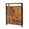 IDE - Barkast Sohoto - Massief - Mangohout/Zwart - 115c160x45cm | Belga Meubelen Sale