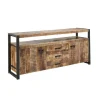 IDE - Dressoir Soho - Massief - Mangohout/Zwart - 215x85x45cm | Belga Meubelen Outlet