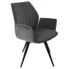 IDE - Eetkamerstoel Percy - Stof - Velvet - Grijs - 60x89x55cm | Belga Meubelen Hot