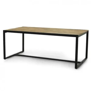 IDE - Eettafel Madurai - Massief - Mangohout/Zwart - 200x77x90cm | Belga Meubelen Discount