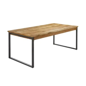IDE - Eettafel San Remo - Massief - Mangohout/Zwart - 200x77x90cm | Belga Meubelen Outlet