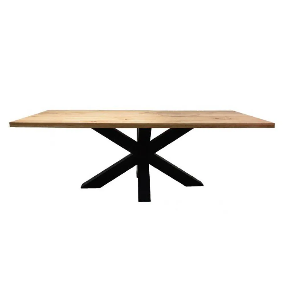 ife__eettafel_charles__st_0.webp IFE - Eettafel Charles - Ster-poot - Massief - Donkere Eik/Zwart - 240x77x100cm | Belga Meubelen Clearance