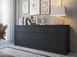 JAD - Dressoir Valencia - Zwart - 225x50x90cm | Belga Meubelen Online