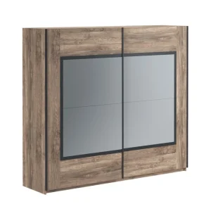 JAD - Kleerkast Veronique - 2 schuifdeuren - Donkere Eik - 250x215x60cm | Belga Meubelen Outlet