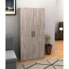 Kleerkast Malli - 2 Draaideuren - Grijze Eik - 80x180x40cm | Belga Meubelen Best