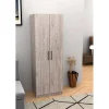 Kleerkast Malli - 2 Draaideuren - Grijze/Eik - 60x180x40cm | Belga Meubelen Online