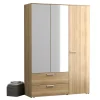 Kleerkast Opus - 3 deuren - Eiken - 161x55x229cm | Belga Meubelen Online