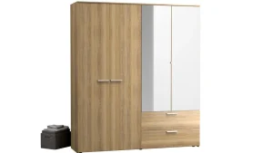 Kleerkast Opus - 4 deuren - Eiken - 200x55x229cm | Belga Meubelen Fashion