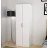 Kleerkast Snow 2 - Twee draaideuren - Wit - 60x180x40cm | Belga Meubelen Best