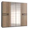 Kleerkast Susan- 4-Deuren - Imitatie Wit Eiken - 225x58x210cm | Belga Meubelen Clearance