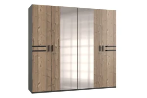 Kleerkast Susan- 4-Deuren - Imitatie Wit Eiken - 225x58x210cm | Belga Meubelen Clearance