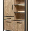 Meubar - Barkast Lovina - BAR6 - K661 - Oranje Teakhout/Zwart - 126x189x50cm | Belga Meubelen Best