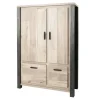 Meubar - Barkast Tomba - BAR6 - K497 - Oude Eik/Imitatie staal - 130x189x50cm | Belga Meubelen Fashion