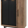 Meubar - Barkast Trentino - BAR6 - K671 - Old Teak/Matt black - 131x167x50cm | Belga Meubelen Sale
