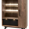 Meubar - Barkast Trentino - V6 - K671 - Old Teak/Matt black - 131x167x50cm | Belga Meubelen Online
