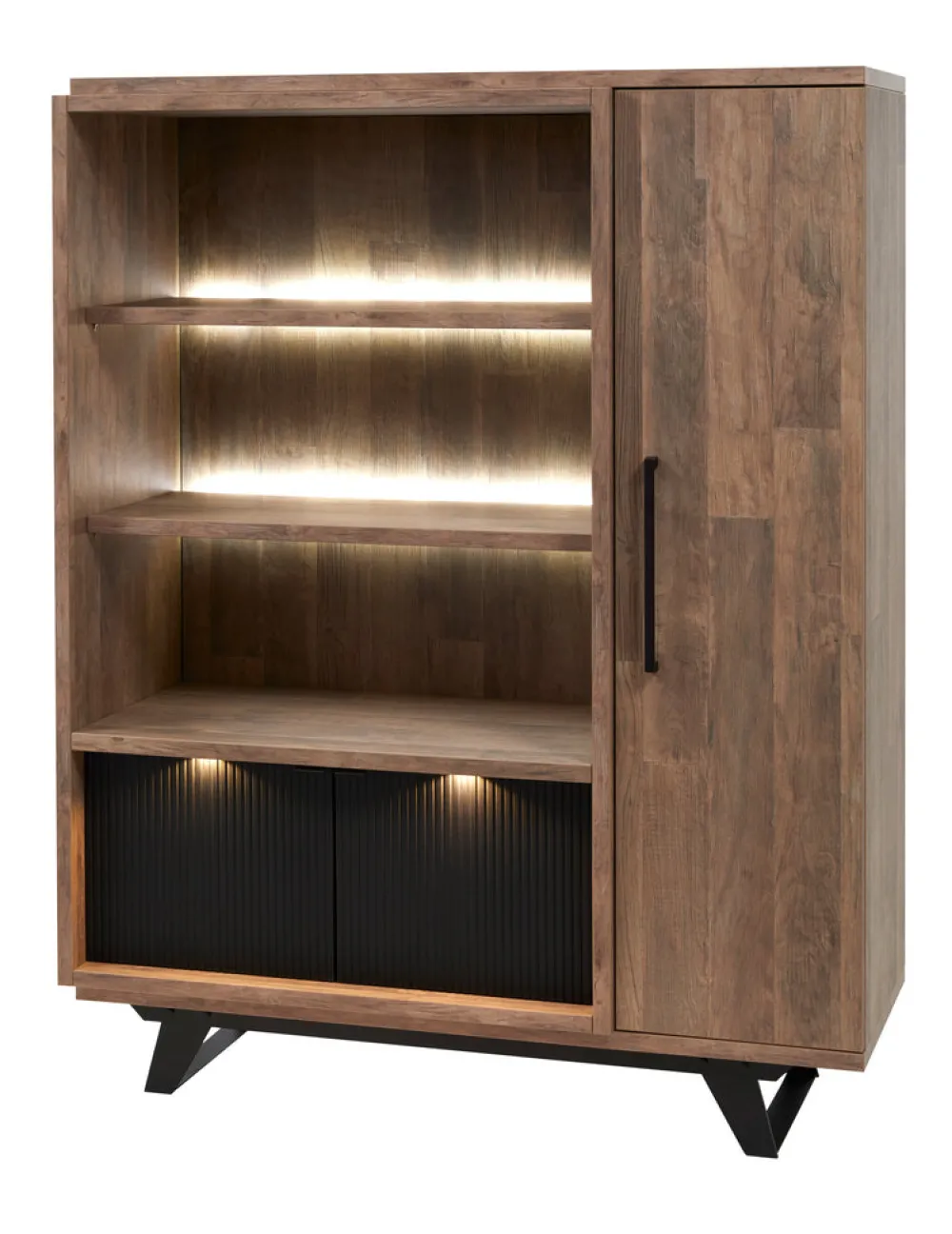 meubar__barkast_trentino__0-2.webp Meubar - Barkast Trentino - V6 - K677 - Golden oak/Matt black - 131x167x50cm | Belga Meubelen Outlet