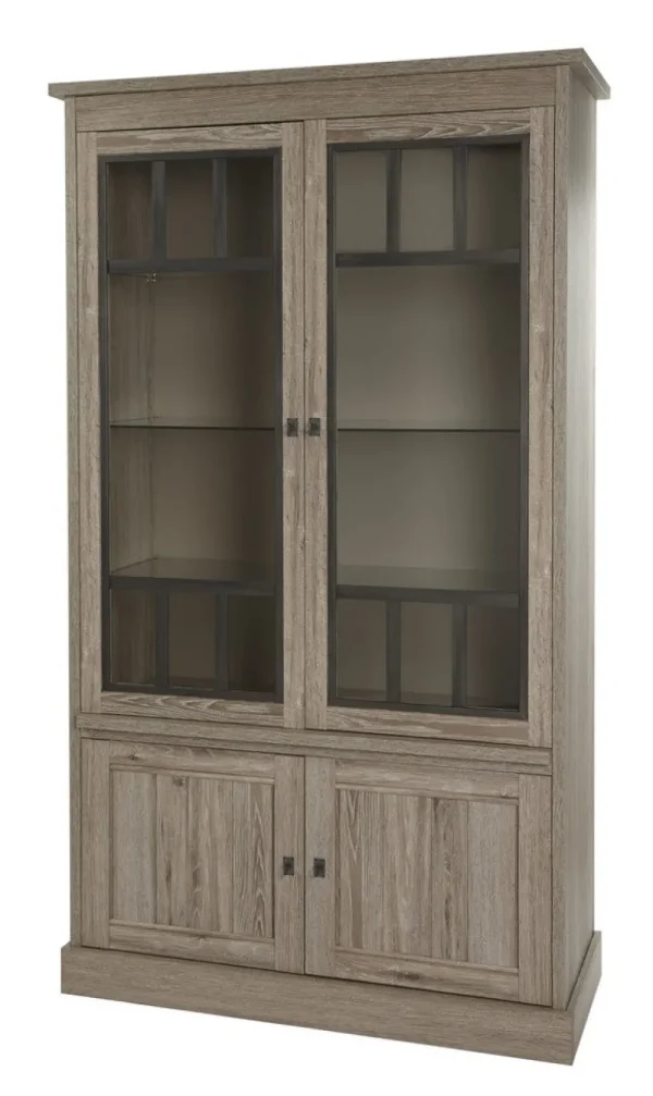 Meubar - Barkast York - V1 - K550 - Crystal oak light - 122x222x50cm | Belga Meubelen Discount