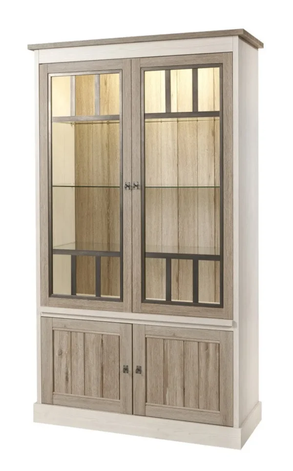 Meubar - Barkast York - V1 - K499 - Lariks/Kristal eik licht bruin - 122x222x50cm | Belga Meubelen Hot