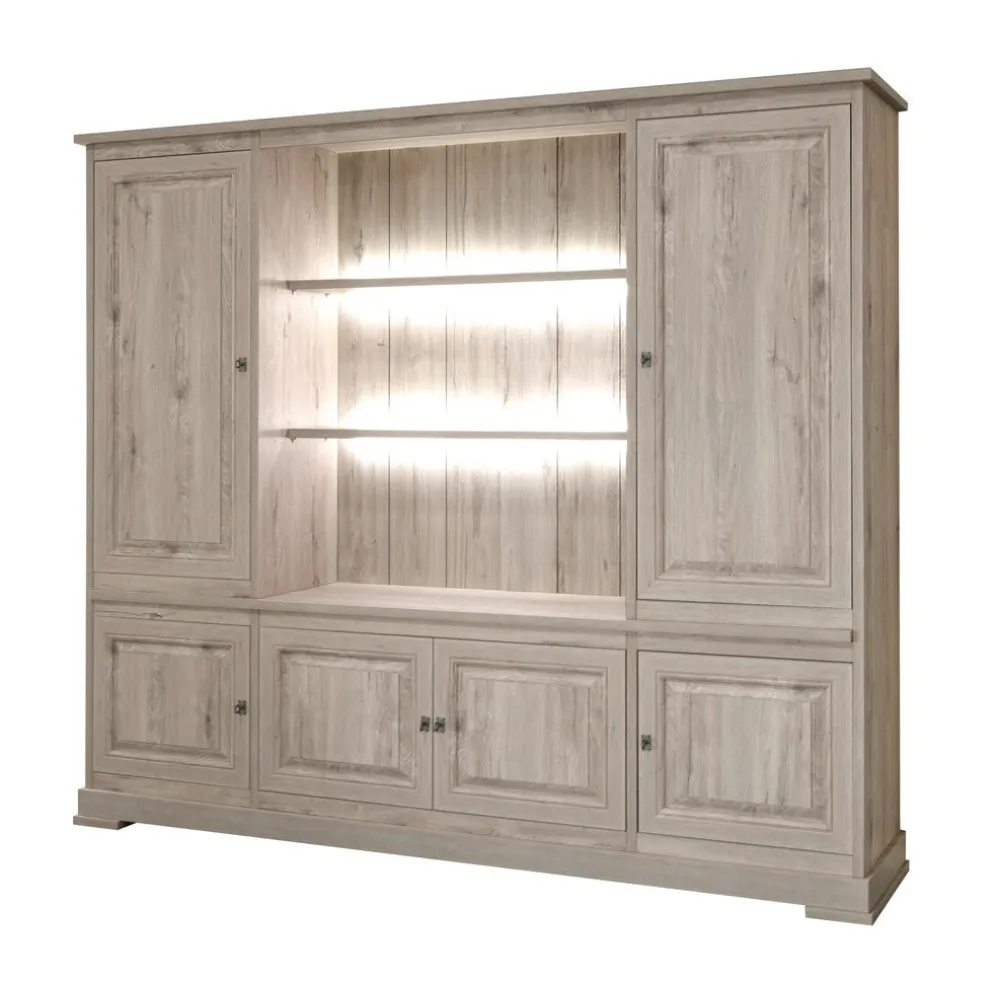 meubar__bibliotheek__kent_0-3.webp Meubar - Bibliotheek Kent - WB6 - K540 - Millenium oak light - 246x211x50cm | Belga Meubelen Clearance