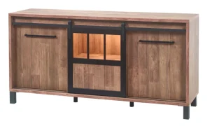 Meubar - Dressoir Alcatraz - DR8 - K671 - Old teak/Matt black - 179x90x50cm | Belga Meubelen Hot