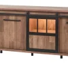 Meubar - Dressoir Alcatraz - DR6 - K671 - Old teak/Matt black - 238x90x50cm | Belga Meubelen Best