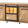Meubar - Dressoir Alcatraz - DR8 - K661 - Oranje Teakhout/Zwart - 179x90x50cm | Belga Meubelen New