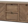 Meubar - Dressoir Jaipur - DR8 - K671V - Old teak (Fishbone doors)/Matt Black - 159x77x50cm | Belga Meubelen New