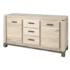 Meubar - Dressoir Jan - DR9 - K497 - Oude eik/imitatie staal - 167x92x50cm | Belga Meubelen New
