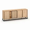 Meubar - Dressoir Kano - DR6 - K545BL - Millenium oak nature/Elegant black - 234x89x49cm | Belga Meubelen Outlet