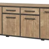 Meubar - Dressoir Lovina - DR7 - K661 - Oranje Teakhout/Zwart - 207x89x50cm | Belga Meubelen Best