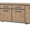 Meubar - Dressoir Lovina - DR6 - K661 - Oranje Teakhout/Zwart - 240x89x50cm | Belga Meubelen Hot