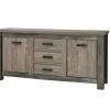 Meubar - Dressoir Mali - DR8 - K538 - Millenium Eik Donker Bruin/Imitatie staal - 184x91x50cm | Belga Meubelen New