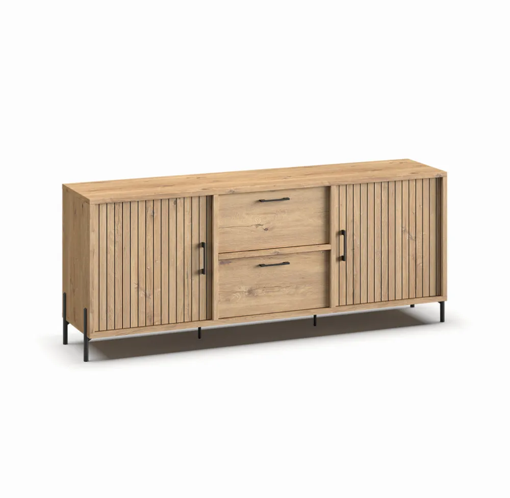 meubar__dressoir_moderna__0.webp Meubar - Dressoir Moderna - DR8 - K545 - Millenium Eik - 183x87x49cm | Belga Meubelen Online