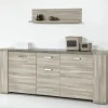 Meubar - Dressoir Stone - DR3 - K437 - Spint eik grijs/Marmer - 205x86x50cm | Belga Meubelen Best