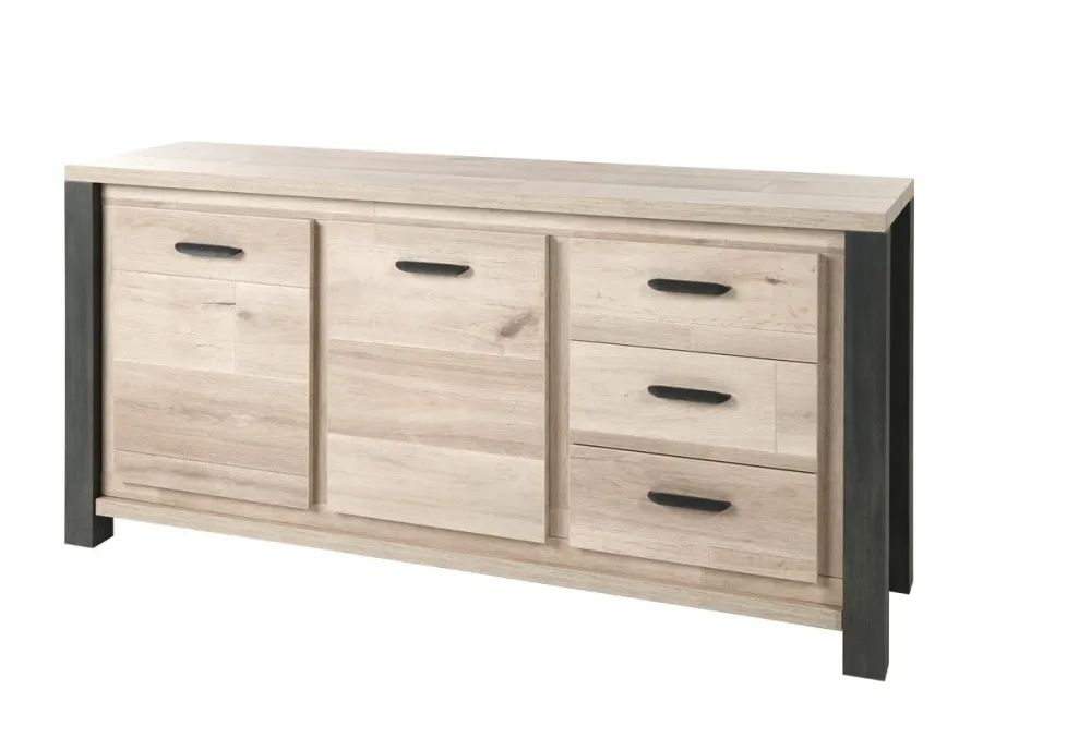 meubar__dressoir_tomba__d_0-1.webp Meubar - Dressoir Tomba - DR8 - K497 - Oude Eik/Imitatie staal - 184x90x50cm | Belga Meubelen Outlet