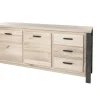 Meubar - Dressoir Tomba - DR7 - K497 - Oude Eik/Imitatie staal - 203x90x50cm | Belga Meubelen Fashion
