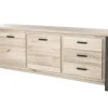 Meubar - Dressoir Tomba - DR6 - K497 - Oude Eik/Imitatie staal - 222x90x50cm | Belga Meubelen Fashion