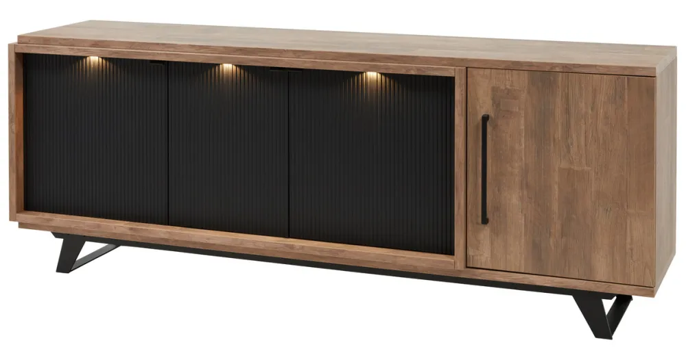meubar__dressoir_trentino_0-2.webp Meubar - Dressoir Trentino - DR7 - K677 - Golden oak/Matt black - 219x83x50cm | Belga Meubelen Hot