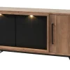 Meubar - Dressoir Trentino - DR9 - K671 - Old Teak/Matt black - 175x83x50cm | Belga Meubelen Discount