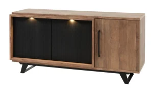 Meubar - Dressoir Trentino - DR9 - K671 - Old Teak/Matt black - 175x83x50cm | Belga Meubelen Discount