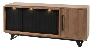 Meubar - Dressoir Trentino - DR8 - K671 - Old Teak/Matt black - 193x83x50cm | Belga Meubelen New