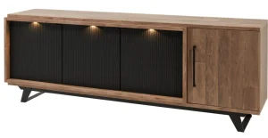 Meubar - Dressoir Trentino - DR6 - K671 - Old Teak/Matt black - 232x83x50cm | Belga Meubelen Hot