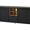 Meubar - Dressoir Veneto - DR7 - K717 - Elegant black/Old teak - 208x92x50cm | Belga Meubelen Outlet