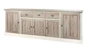 Meubar - Dressoir York - DR1 - K499 - Lariks/Kristal eik licht bruin - 259x90x50cm | Belga Meubelen Best