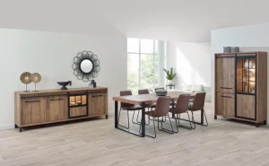 Meubar - Eetkamer Alcatraz U - 3-delige set - Eik/Zwart | Belga Meubelen Hot